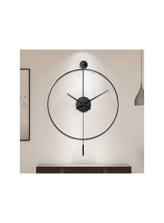 The Bros ساعة حائط زخرفية كلاسيكية كبيرة مع بندول، ساعات حائط معدنية حديثة غير مزعجة وصامتة لغرفة المعيشة، غرفة النوم، الدراسة، المكتب، 20 بوصة - Image 2