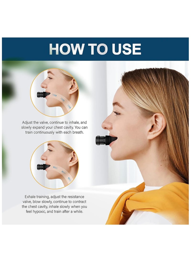 Hihonor - Breathing Training Device Portable Adjustable Resistance Lung Exerciser Silicone Adjust Resistance - Image 1