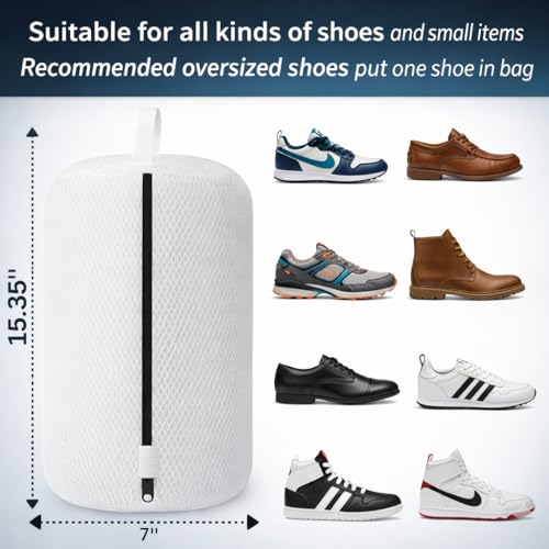 PulGos Pack-2 Shoe Washing Machine Bag – 3-in-1 Cleaning Solution with Multipurpose Brush & Quick Cleaning Wipes, Reusable Laundry Shoes Bag for Washer & Dryer, Durable Zipper, 360° Deep Cleaning - Image 2