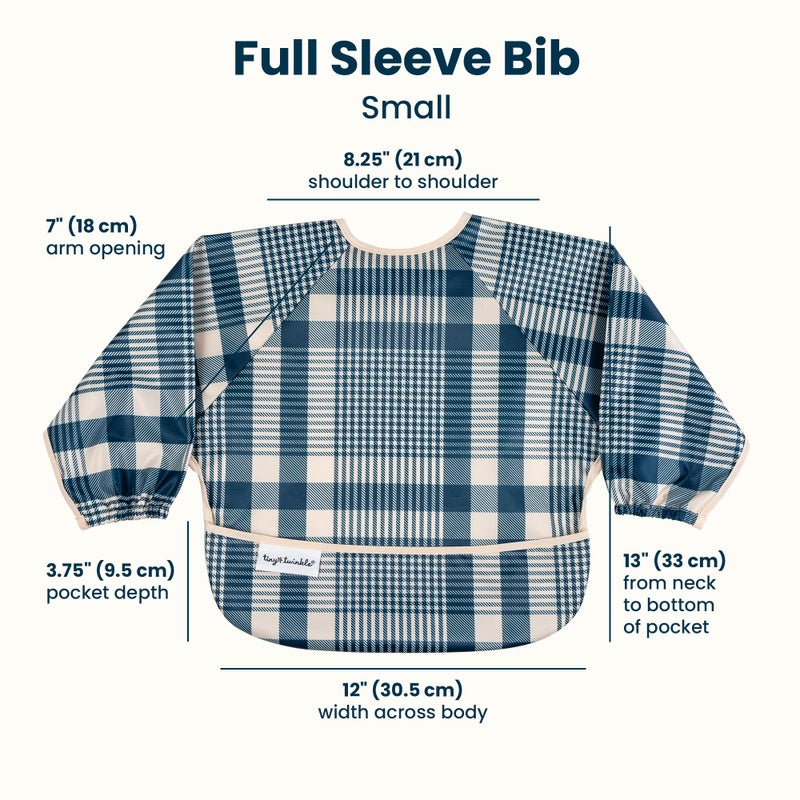 Tiny Twinkle Long Sleeve Bib for Babies & Toddlers | Waterproof Smock Bib for Eating | Machine Washable & Mess-Proof Feeding Essentials | Newborn Shower Gift (Gingham, Small 6-24 Months) - Image 4