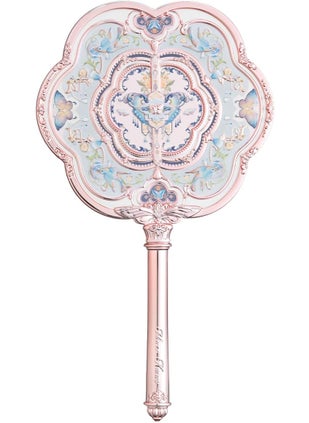 Flower Knows Flower Knows Butterfly Cloud Collar Hand Mirror,Portable Vintage Handheld Mirror,Durable Metal Mirror,Cute & Aesthetic Princess Mirror,with Long Handle for Easy Holding,Gift for Girls(Floral Cyan) 