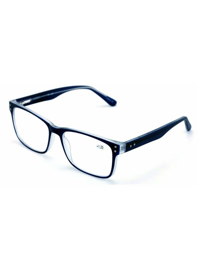 V.W.E. Large Men Premium Rectangle Reading Glasses - Wide Fitment Optical Quality Reader, Dark Blue, Medium - Image 1