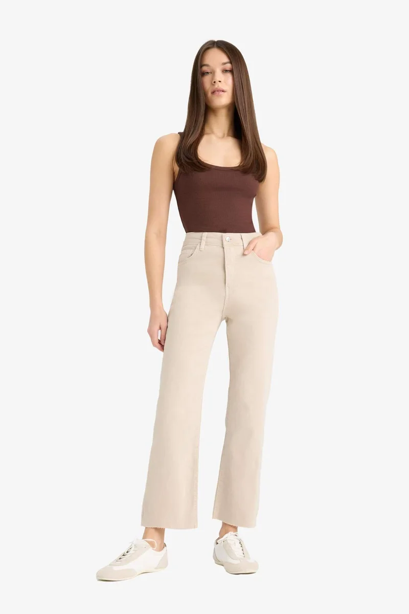 Defacto Flare Fit High Waist Crop Jeans