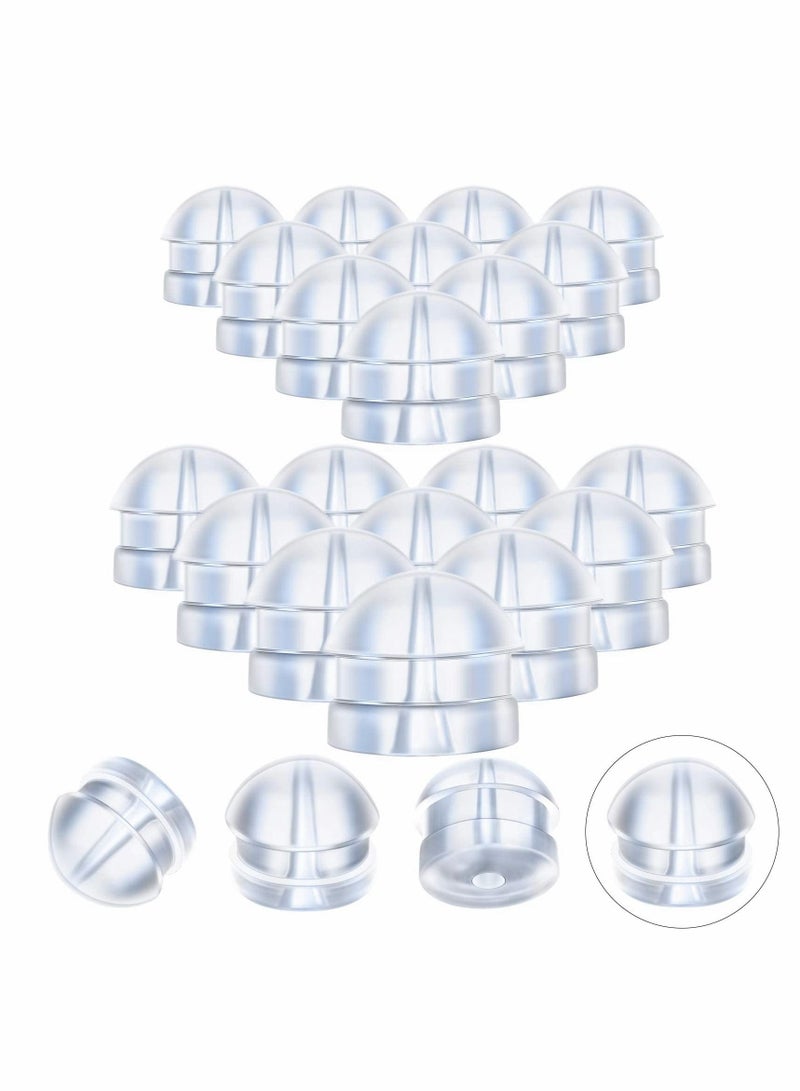 Excefore 100 Pcs Earring Backs, Hamburger Shaped Earring Safety Backs Secure Locking Earring Backs Silicone Earring Backs Stopper for Jewelry Accessories Supplies - Image 1