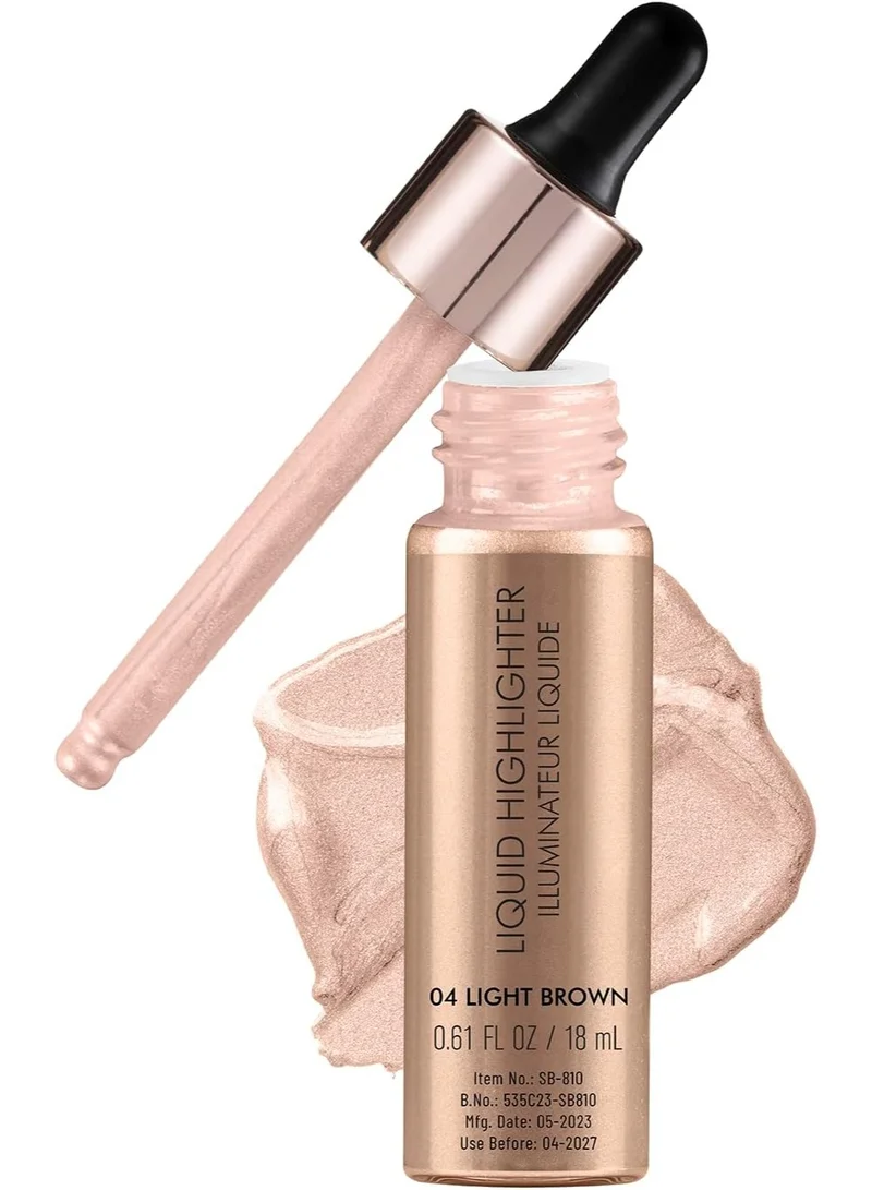 سويس بيوتي Swiss Beauty Drop & Glow Liquid Highlighter For Face Makeup | Illuminating Liquid Highlighter With Dewy Finish | Shade -Light Brown, 18ml