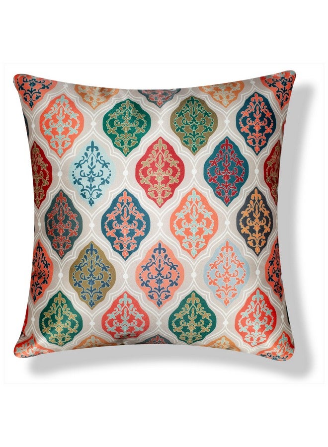 Vendola Decorative Satin 250TC Sofa Cushion Pillow Covers, Multicolor, Set of 5 Ethnic Cushion Covers(Namaskar,20x20 Inches) - Image 3