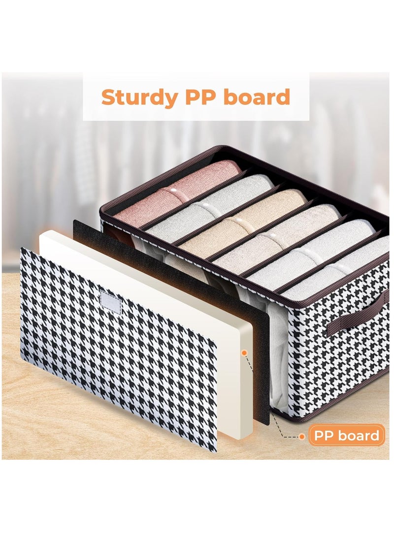 3 PCS Cloth Storage Box, 7 Grids Clothes Organizer with Transparent Cover, Foldable Closet Storage Organizer for Clothes, Jeans, Sweater, Scarf  - Image 5