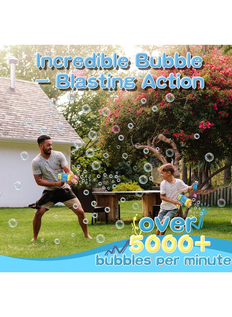 2 Set Bubble Gun for Kids, 40-Hole Light Up Rocket Bubble Machine for Toddlers 1-3, Blue Bubble Blaster Maker, Party Favors Toys  - Image 3