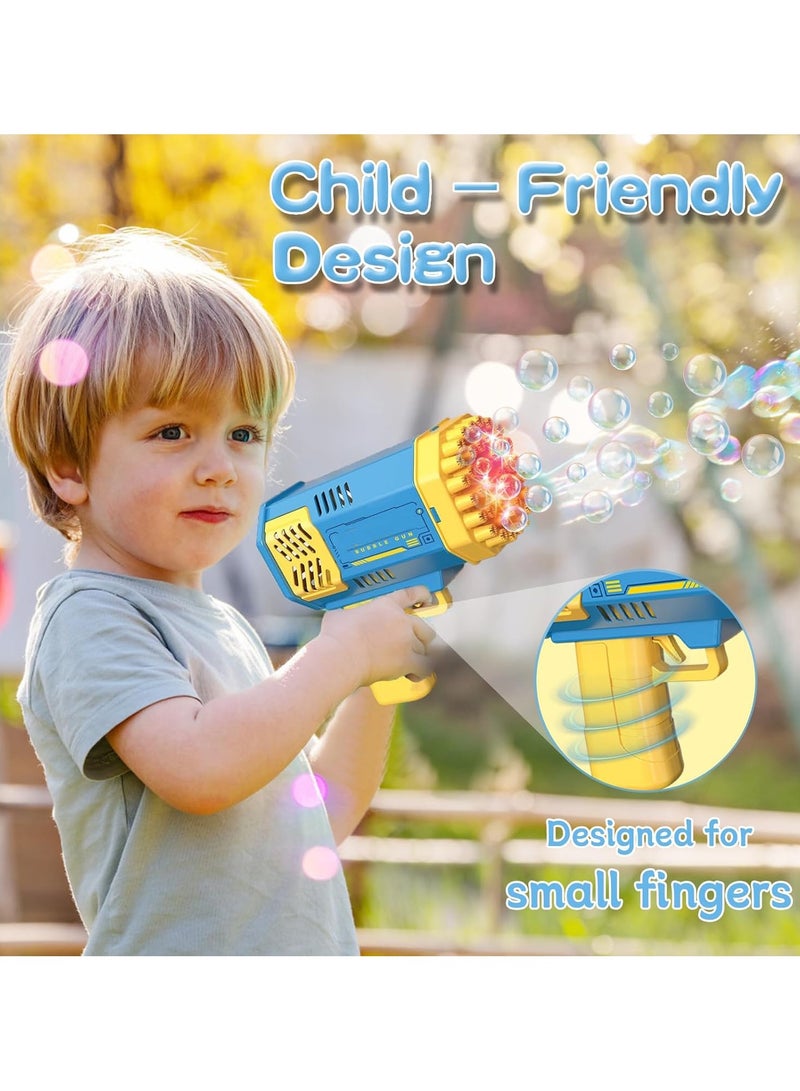 2 Set Bubble Gun for Kids, 40-Hole Light Up Rocket Bubble Machine for Toddlers 1-3, Blue Bubble Blaster Maker, Party Favors Toys  - Image 4