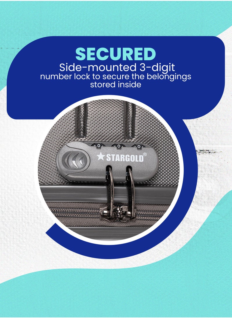 Stargold Single Hardside Spinner ABS Trolley Luggage With Number Lock 20 Inches  - Image 4