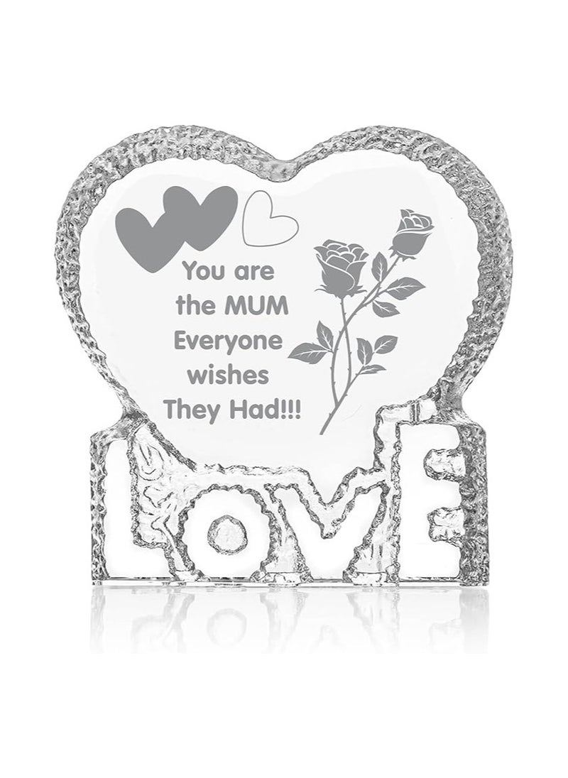 PRINTSHOP4ME - Mother’s Day Heart Shape Crystal Gift-Gift From Daughter,Son And Husband To Mom-Birthday Gift For Mom Or Grandmother-Love Engraved Crystal - Image 1