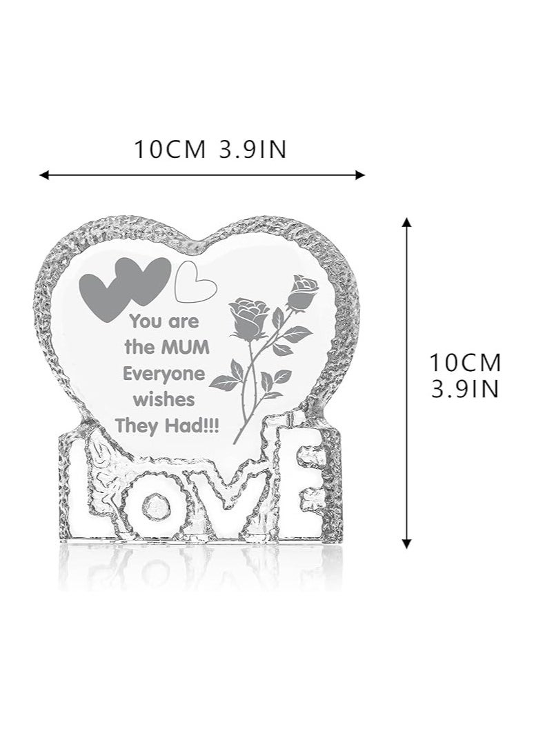 PRINTSHOP4ME - Mother’s Day Heart Shape Crystal Gift-Gift From Daughter,Son And Husband To Mom-Birthday Gift For Mom Or Grandmother-Love Engraved Crystal - Image 1