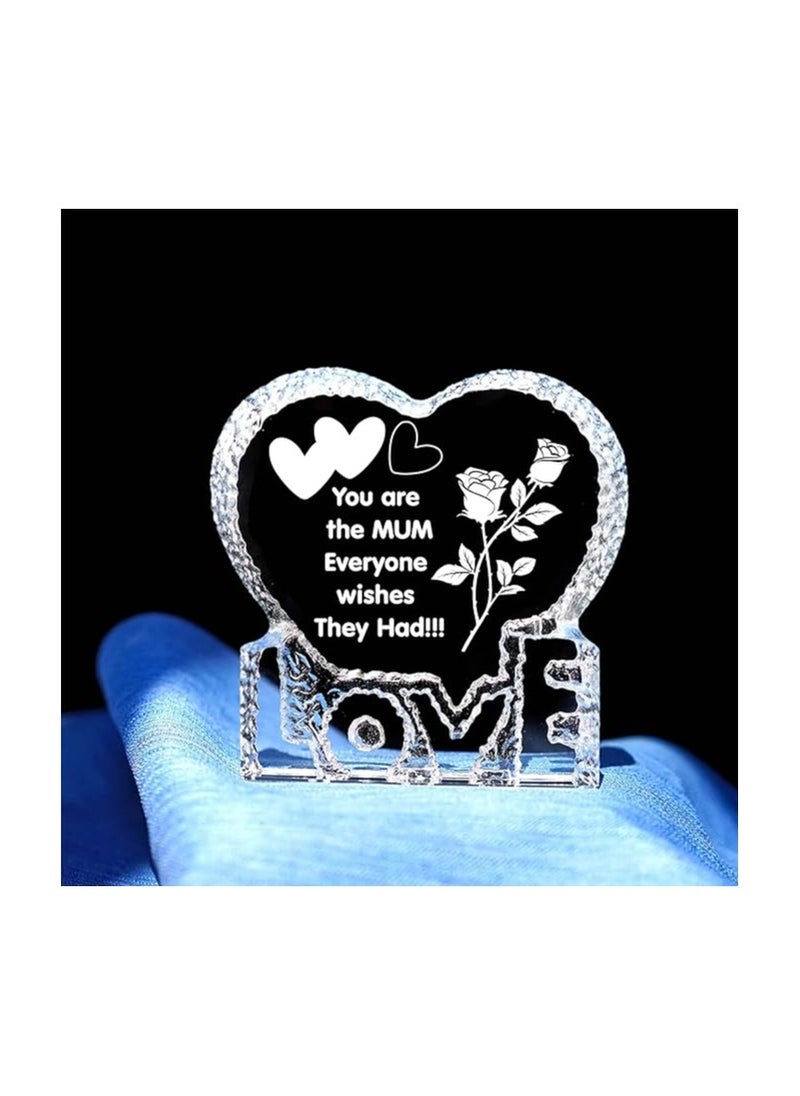 PRINTSHOP4ME - Mother’s Day Heart Shape Crystal Gift-Gift From Daughter,Son And Husband To Mom-Birthday Gift For Mom Or Grandmother-Love Engraved Crystal - Image 1