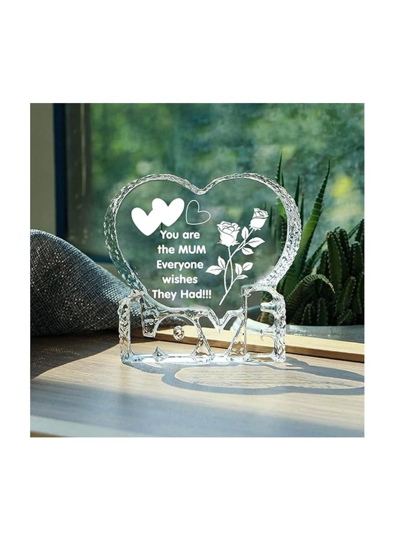 PRINTSHOP4ME - Mother’s Day Heart Shape Crystal Gift-Gift From Daughter,Son And Husband To Mom-Birthday Gift For Mom Or Grandmother-Love Engraved Crystal - Image 1
