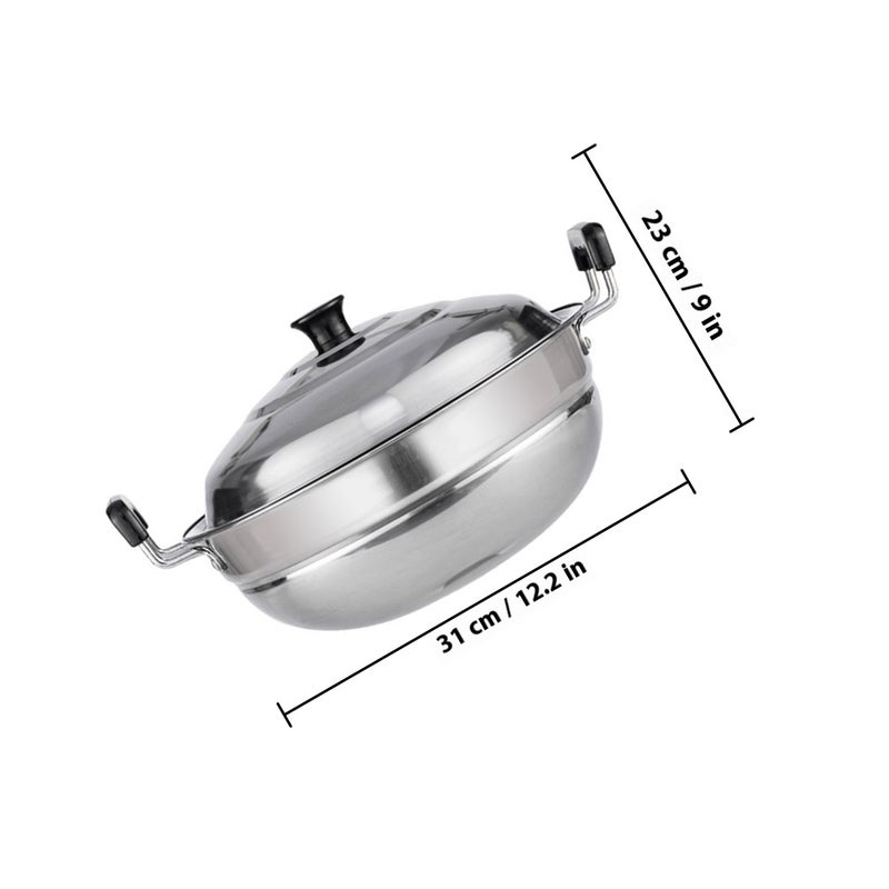 1 Set Stainless Steel Steamer Cooking Pan Steaming Cookware Food Steamer Cooking Pot - Image 2