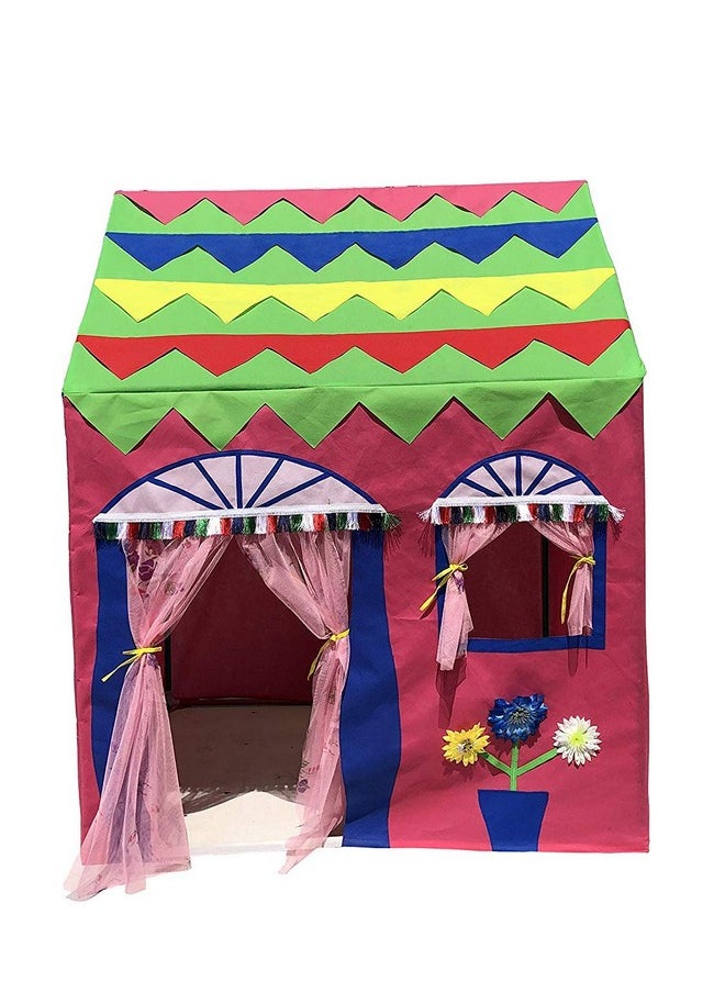 HomeCute Homecute Hut Type Play Tent House for Kids Toys for 2-12 Years Old Boys & Girls, Jumbo Size Play Tent House for Boys and Girls (Pink-Green)  - Image 3