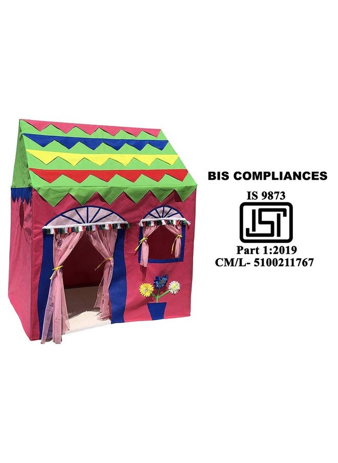 HomeCute Homecute Hut Type Play Tent House for Kids Toys for 2-12 Years Old Boys & Girls, Jumbo Size Play Tent House for Boys and Girls (Pink-Green)  - Image 2