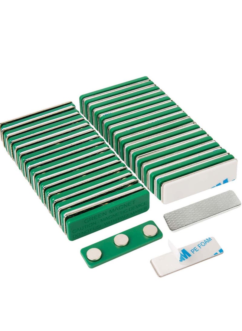 Magnetic Name Tag, 20 Pcs Magnetic Badge Holder for Clothes, Metal Magnetic Tags with 3 Neodymium Magnets