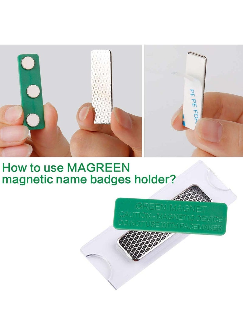 Magnetic Name Tag, 20 Pcs Magnetic Badge Holder for Clothes, Metal Magnetic Tags with 3 Neodymium Magnets