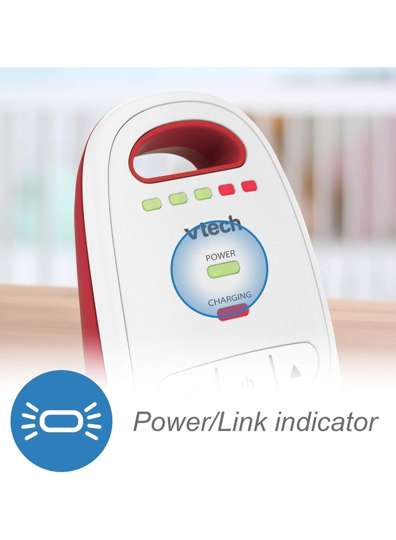 VTech Baby BM1000 Digital Audio Baby Monitor, White/Red - Image 4