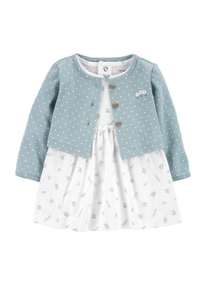 RedMapleTEK 2-Piece Set Of Baby Girl Jacket And Short-Sleeved Dress - Image 1