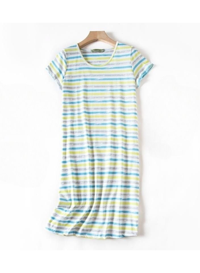 Cute Cartoon Cotton Homewear Knitted Sweet Large Short Sleeve Round Neck Pajamas - Image 1
