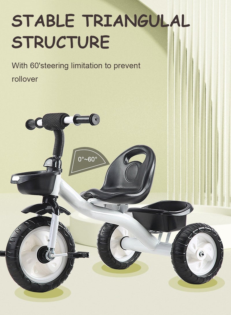 MaBaby دراجات ثلاثية للأطفال، مع سلة تخزين، مقعد قابل للتعديل ودواسات، دراجة للأطفال من 1-6 سنوات للأولاد والبنات، دراجة توازن للمتعة الداخلية والخارجية - Image 5