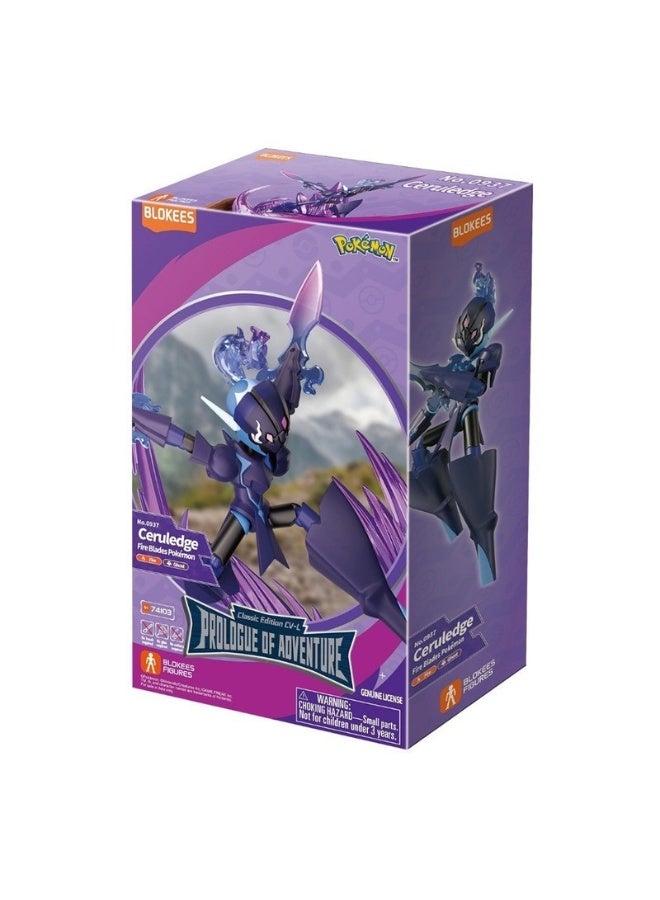 Blokees Pokémon Classic Edition Ceruledge Figure | Fire Blades Pokémon | Prologue of Adventure Series Collectible Model Kit - Image 1