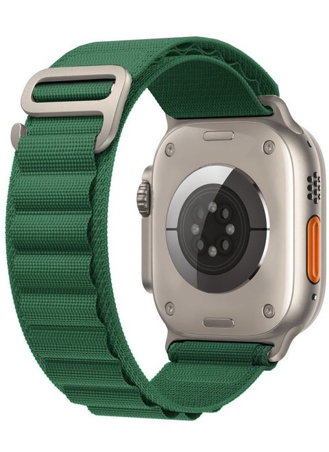 Apple Watch Band 49mm 45mm 44mm 42mm Alpine Loop Band Women Men Adjustable with Metal G-Hook Strap for iWatch Ultra Series SE 8/7/6/5/4/3/2/1 Dark Green