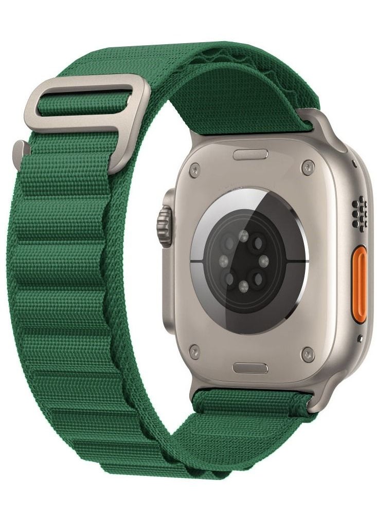 CATANES - Apple Watch Band 49mm 45mm 44mm 42mm Alpine Loop Band Women Men Adjustable with Metal G-Hook Strap for iWatch Ultra Series SE 8/7/6/5/4/3/2/1 Dark Green - Image 1