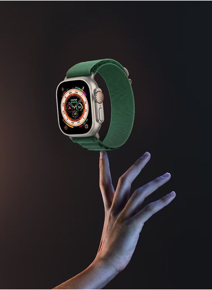 CATANES - Apple Watch Band 49mm 45mm 44mm 42mm Alpine Loop Band Women Men Adjustable with Metal G-Hook Strap for iWatch Ultra Series SE 8/7/6/5/4/3/2/1 Dark Green - Image 1