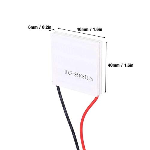 Thincol TEC2-25408 Refrigeration Sheet, 40mm x 40mm x 6mm DC 12 Volt 8A Thermoelectric Cooler Cooling Peltier Plate Module, Max Temp Difference 50 C/122 F Double Layer Heatsink Tablets - Image 2