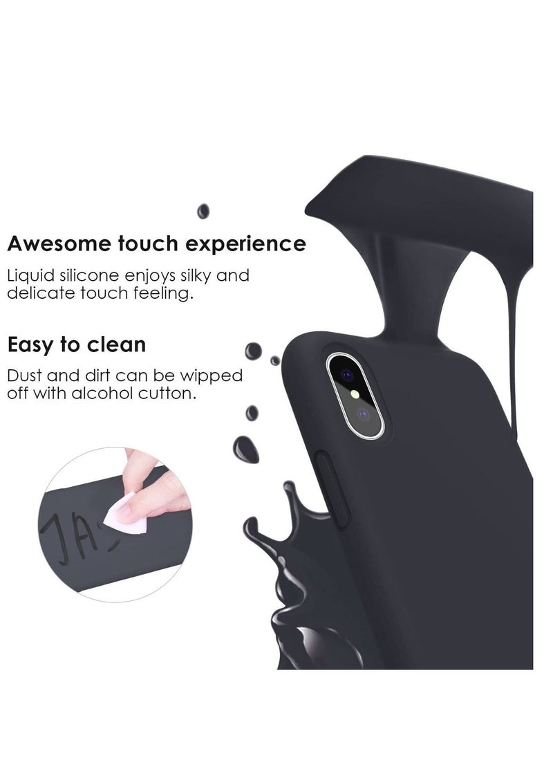 Case for iPhone Xs, [7FT Drop Protection] [Soft Anti-Scratch Microfiber Lining] Liquid Silicone Gel Rubber Phone Case, Full Body Drop Protection Cover Case, 5.8 inch, Black - Image 4