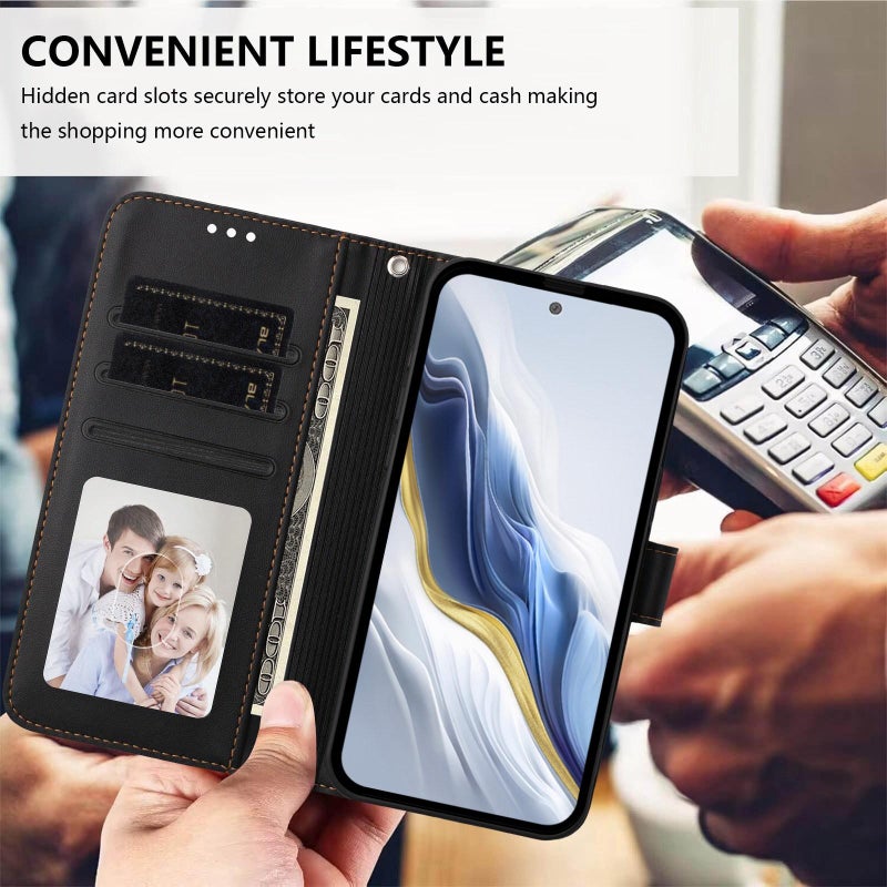 إيروريكس جراب هاتف من الجلد المنقوش على شكل قطة لهاتف Infinix GT 20 Pro 5G مع حزام يد (أسود) - Image 5