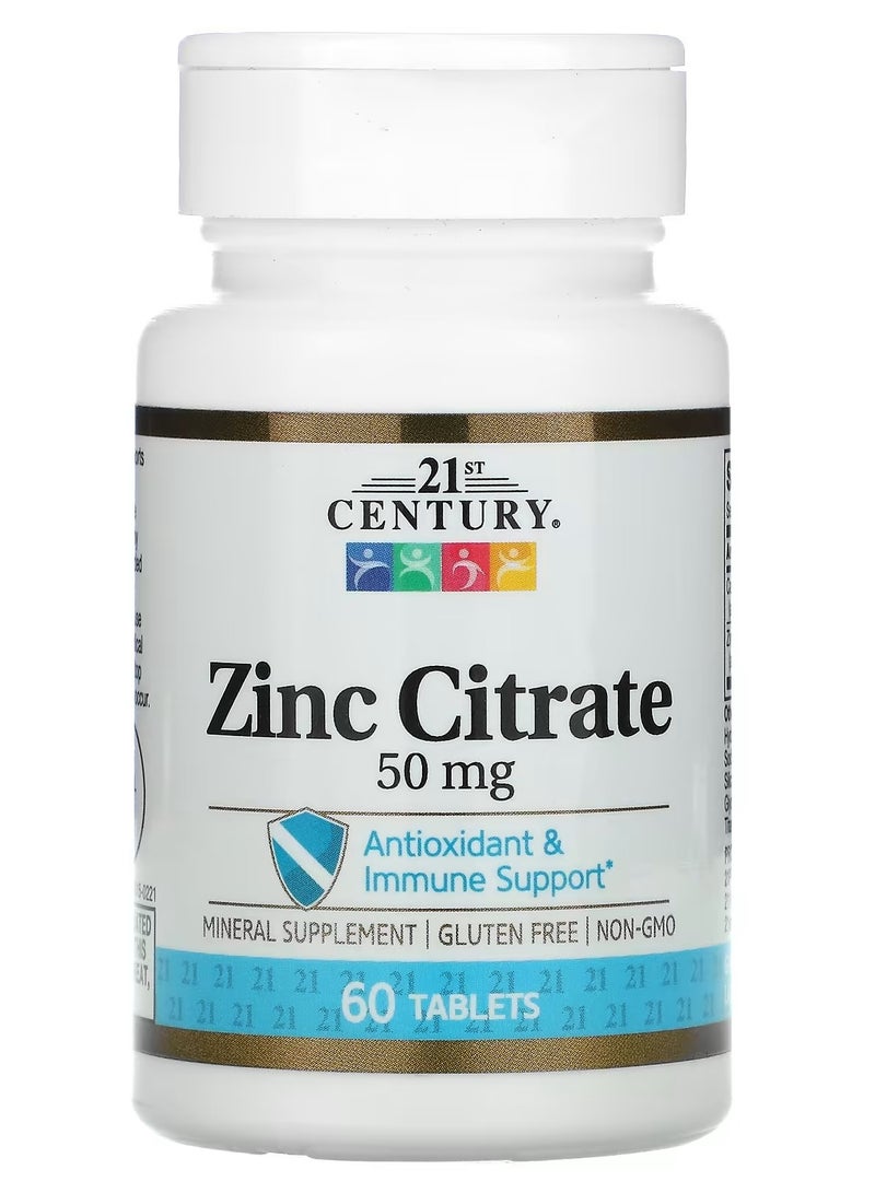 21st Century Zinc Citrate 50 mg 60 Tablets - Image 1
