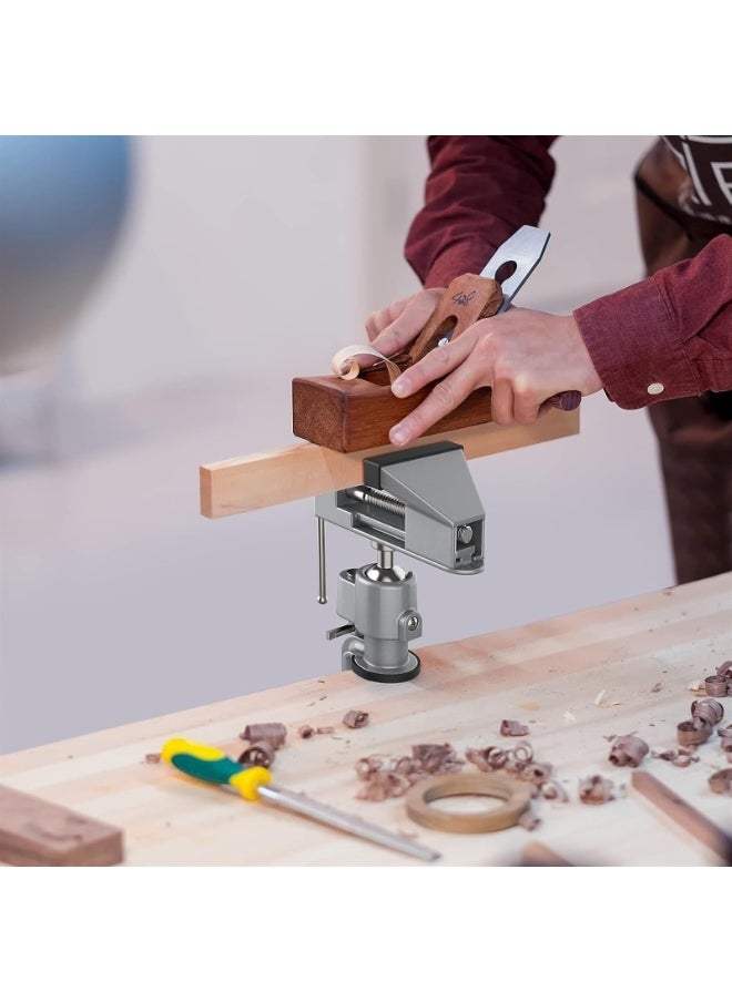 Generic Table Vise,2 in 1 Universal Rotate 360° Work Clamp-On Vise,Table Vice with Electric Drill/Grinder Holder for Woodworking, Drilling, Sawing, Jewelry Making,Metal Working and DIY  - Image 4