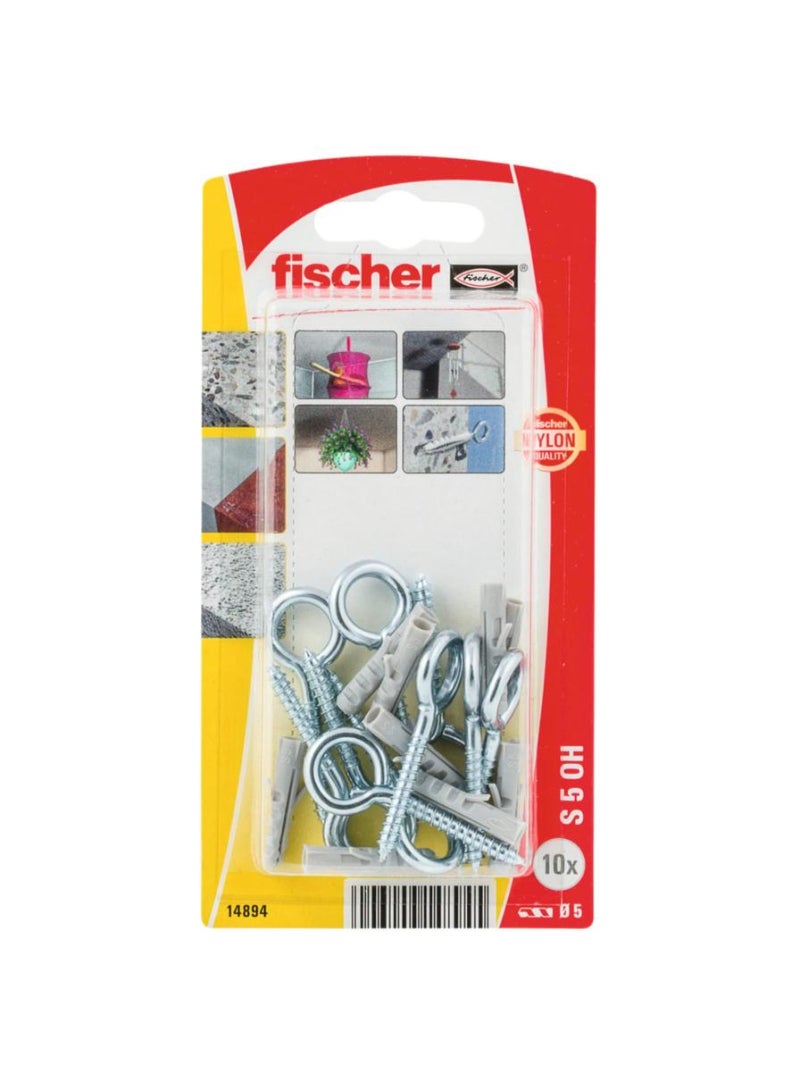 Expansion Plug With Eye Hook S5 Oh Pack 10 Piece