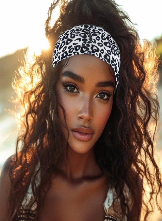 Zoestar Boho Yoga Cheetah Headbands Leopard Print Hair Bands Stretchy Head Wraps Elastic Hair Accessories for Women (Pack of 4) - Image 5