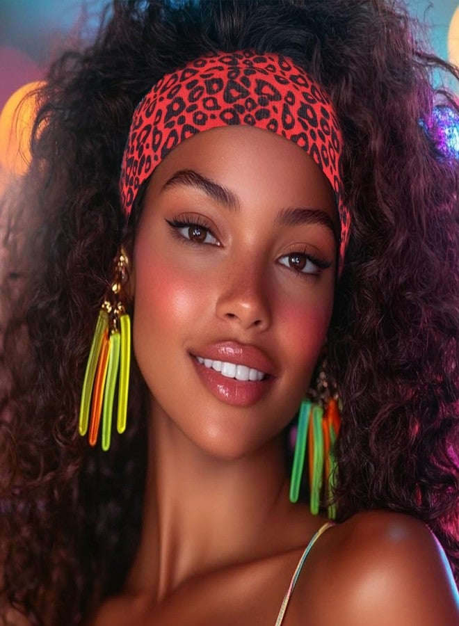 Zoestar Boho Yoga Cheetah Headbands Leopard Print Hair Bands Stretchy Head Wraps Elastic Hair Accessories for Women (Pack of 4) - Image 3