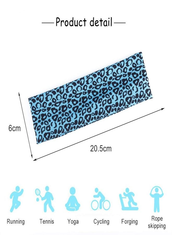 Zoestar Boho Yoga Cheetah Headbands Leopard Print Hair Bands Stretchy Head Wraps Elastic Hair Accessories for Women (Pack of 4) - Image 4