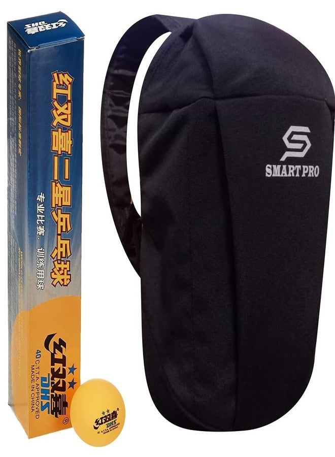 DHS TT BALL 40MM 2 STAR ORANGE (6 Pcs Box) 54 PCS with SMART PRO TT SPECIAL COVER SPEED BLACK - Image 2