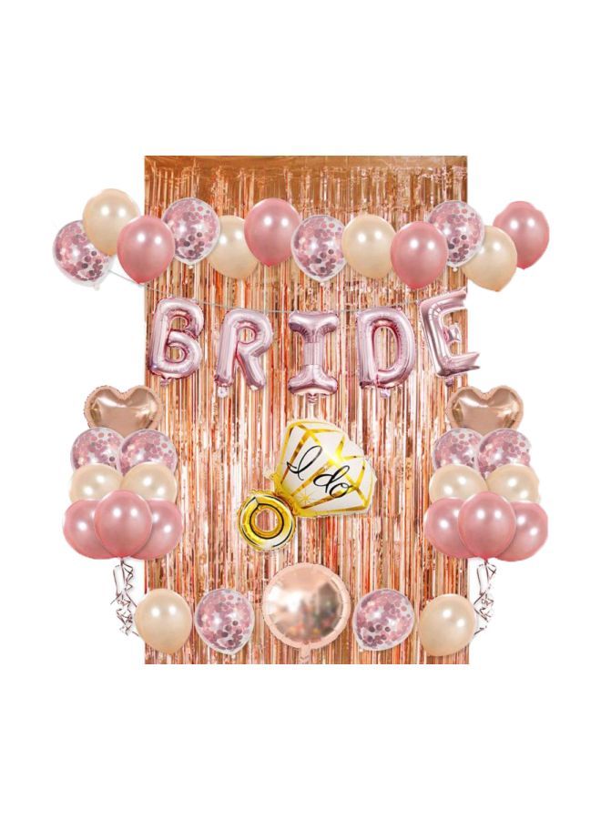 إسكدنيا Decorative Bride And Ring Heart Round Mylar Balloon - Image 1