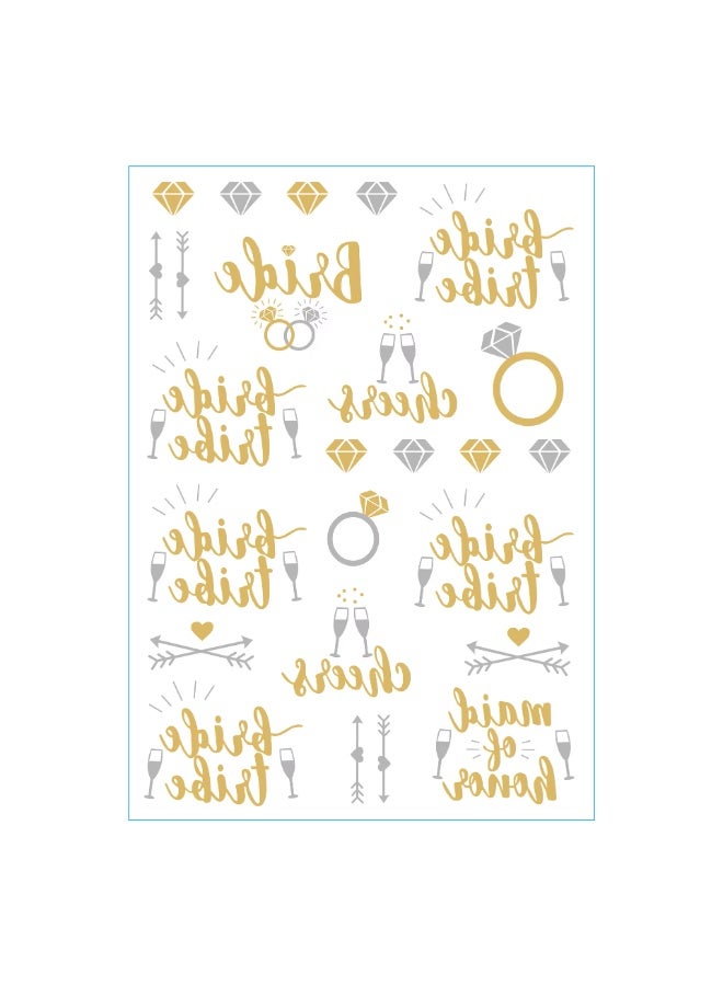 DEIN Bride to Be Wedding Bachelorette Party Decorations Kit 5-Pack with Sash Queen Crown White Veil and Body Tattoo Stickers for Bridal Shower Bridal Party Supplies - Image 4