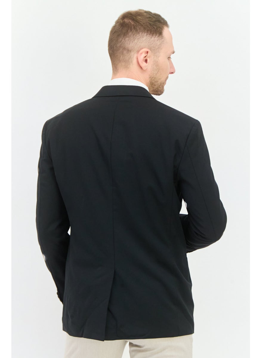 HUGO by Hugo Boss Hugo x Mr Bathing Ape Men Regular Fit Solid Formal Blazer, Black  - Image 3
