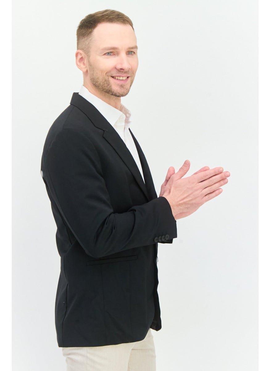 HUGO by Hugo Boss Hugo x Mr Bathing Ape Men Regular Fit Solid Formal Blazer, Black  - Image 2