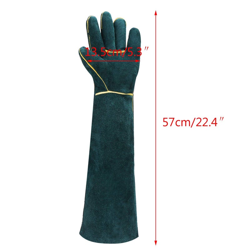 ENPOINT Animal Handling Gloves 236 inch Bite Proof Gloves Anti Scratch Cowhide Leather for Cat Grooming Snake Animal Handling - Image 4
