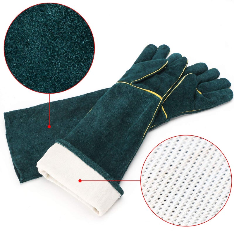 ENPOINT Animal Handling Gloves 236 inch Bite Proof Gloves Anti Scratch Cowhide Leather for Cat Grooming Snake Animal Handling - Image 5