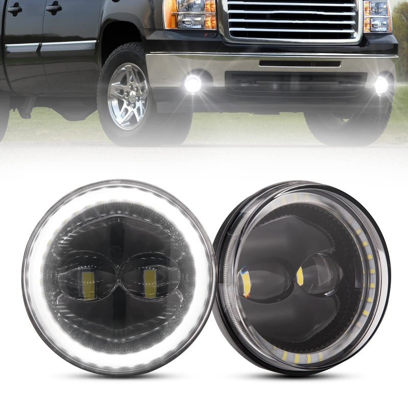 BUNKER INDUST LED Fog Light with Daytime Running Lights for 20072013 GMC Sierra 150020072014 Sierra 2500HD 3500HD OEM Bumper Driving DRL Fog Lamp Assembly Kit