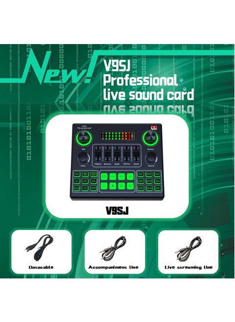 V9SJ sound card live broadcast dedicated sound card for computers and mobile phones with a variety of sound effects and voice changes