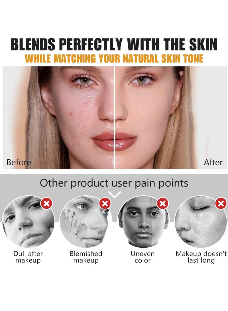 ALIVER كريم أساس متغير اللون خافي العيوب مرطب للوجه للنساء SPF15 أساس مكياج متغير اللون خفيف مرطب 30 مل - Image 5